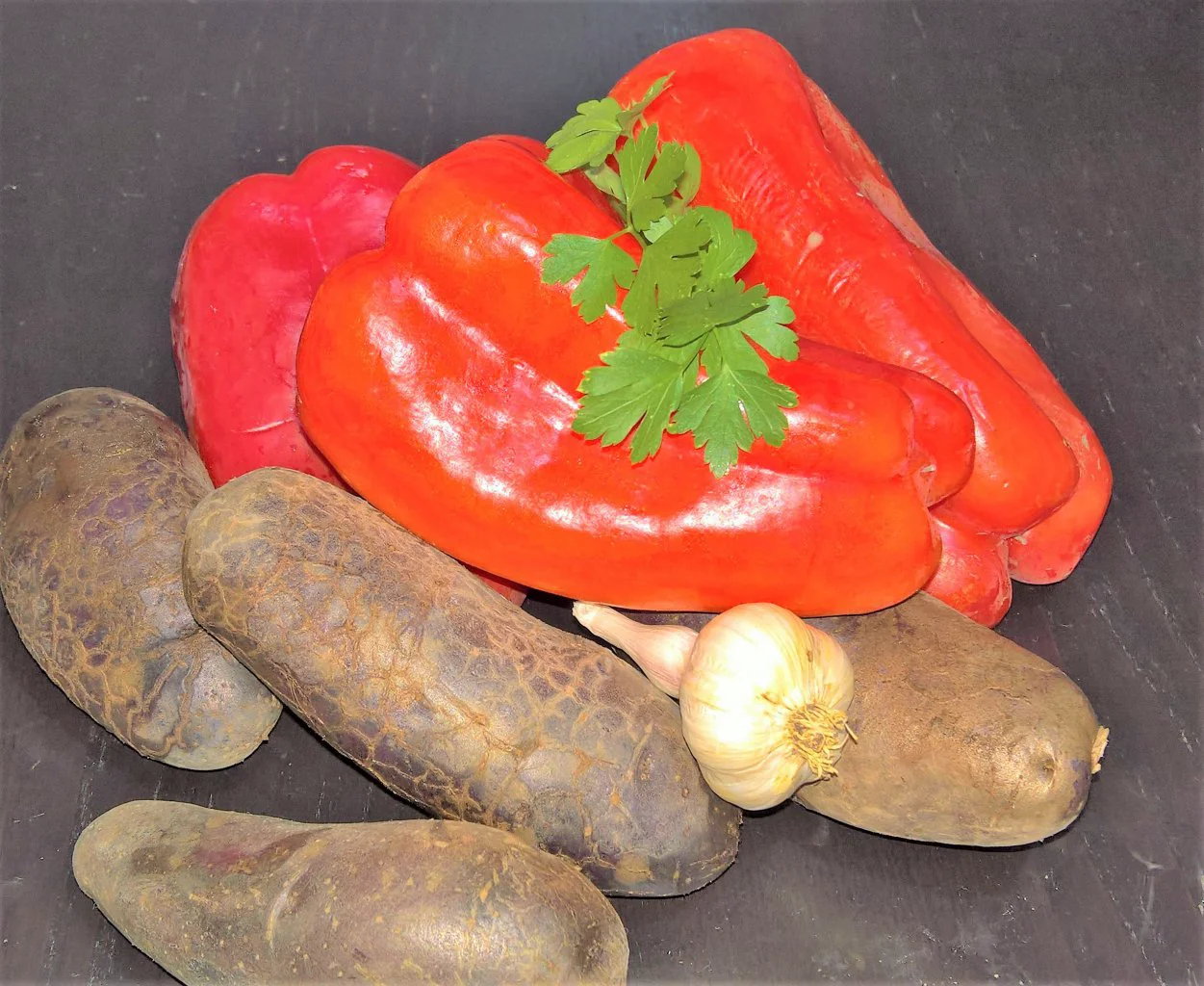 padellata di peperoni e patate viola padellata di peperoni e patate viola